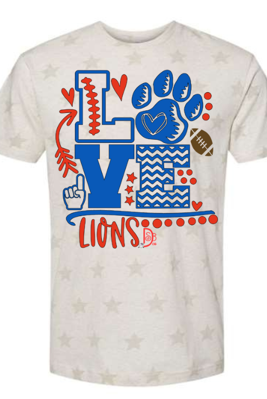 Love The Lions Star Tee-Graphic Tees-Deadwood South Boutique & Company-Deadwood South Boutique, Women's Fashion Boutique in Henderson, TX
