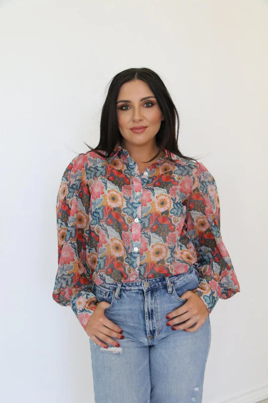 Vintage Poppy Blouse-Top & Tees-Deadwood South Boutique & Company LLC-Deadwood South Boutique, Women's Fashion Boutique in Henderson, TX