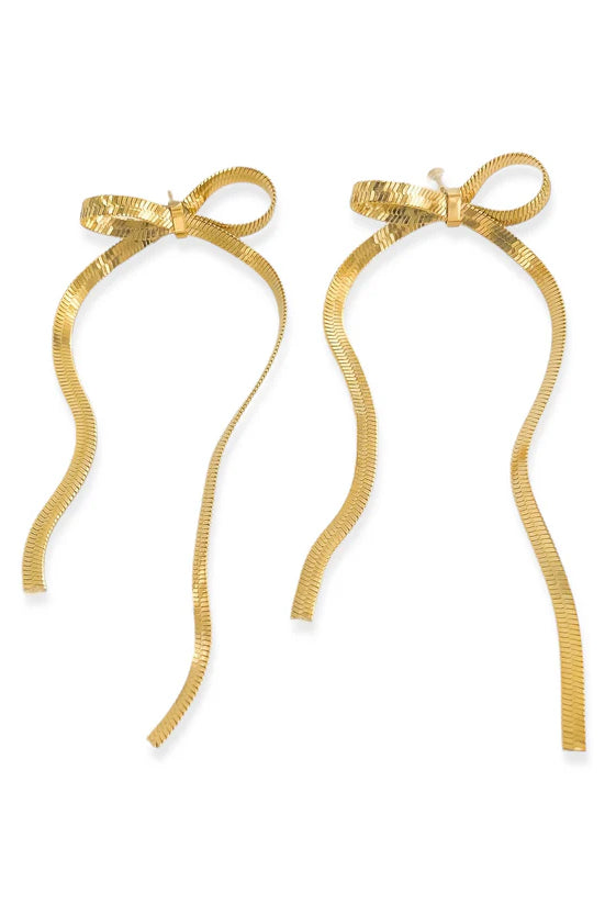 OMG Herringbone Bow Earrings-Jewelry-Deadwood South Boutique & Company LLC-Deadwood South Boutique, Women's Fashion Boutique in Henderson, TX