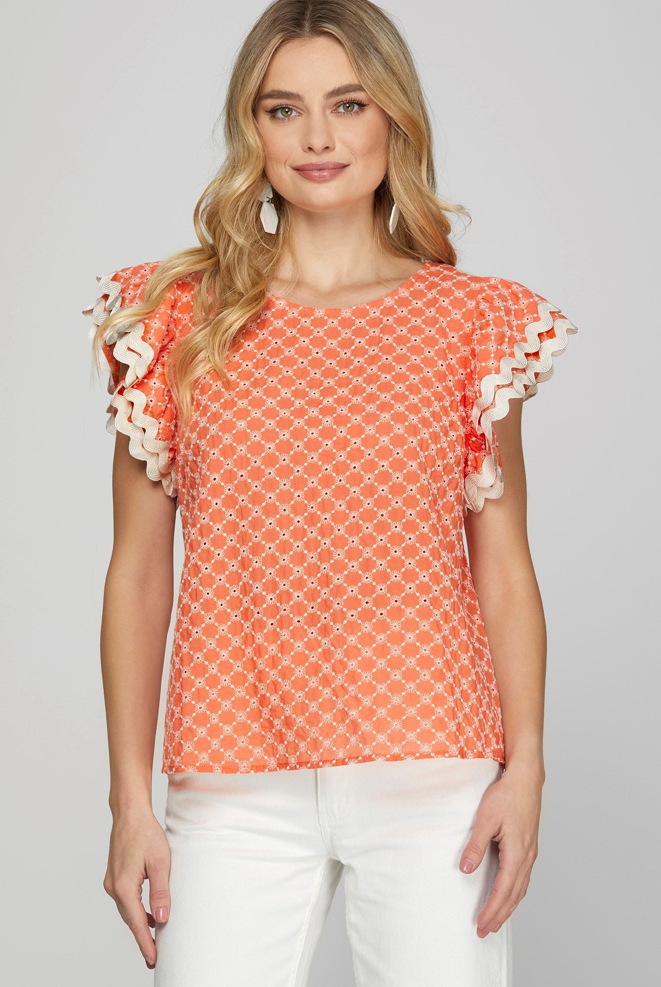 Bailey Eyelet Lace Top-Tops & Tees-Deadwood South Boutique & Company LLC-Deadwood South Boutique, Women's Fashion Boutique in Henderson, TX