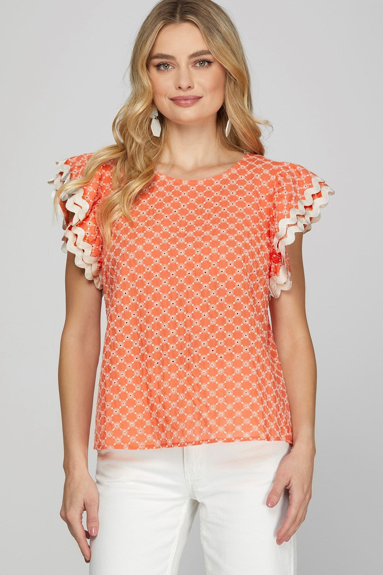 Bailey Eyelet Lace Top-Tops & Tees-Deadwood South Boutique & Company LLC-Deadwood South Boutique, Women's Fashion Boutique in Henderson, TX