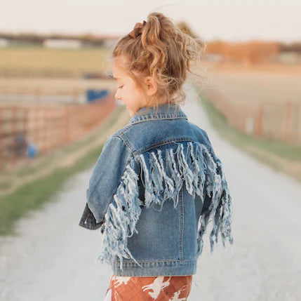 Fringed denim clearance jacket