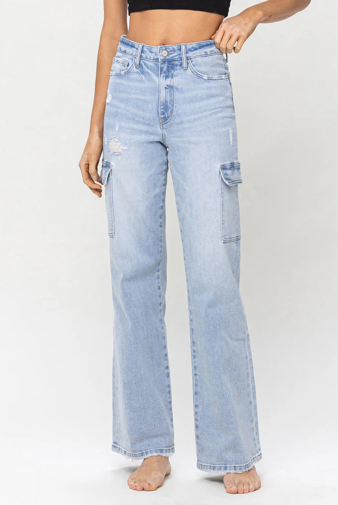 Vervet 90's Cargo Utility Straight Jeans-Jeans-Deadwood South Boutique & Company-Deadwood South Boutique, Women's Fashion Boutique in Henderson, TX