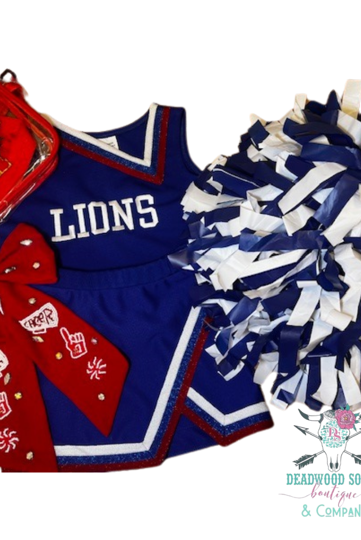 Lions Cheer Uniform-Outfit Sets-Deadwood South Boutique & Company LLC-Deadwood South Boutique, Women's Fashion Boutique in Henderson, TX