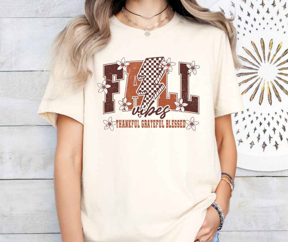 Thankful, Greatful, Blessed Fall Graphic Tee-Tops & Tees-Deadwood South Boutique & Company LLC-Deadwood South Boutique, Women's Fashion Boutique in Henderson, TX