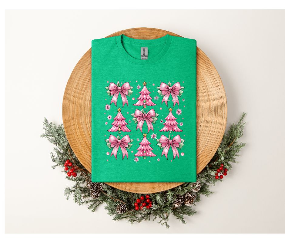 Pinky Tree Christmas Graphic Tee-Tops & Tees-Deadwood South Boutique & Company LLC-Deadwood South Boutique, Women's Fashion Boutique in Henderson, TX