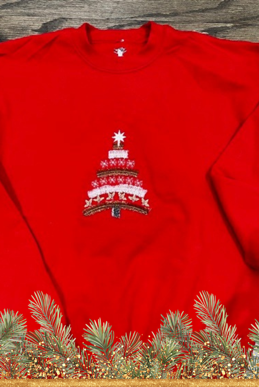 Golden Hills Christmas Embroidered Sweatshirt-sweatshirts-Deadwood South Boutique & Company LLC-Deadwood South Boutique, Women's Fashion Boutique in Henderson, TX