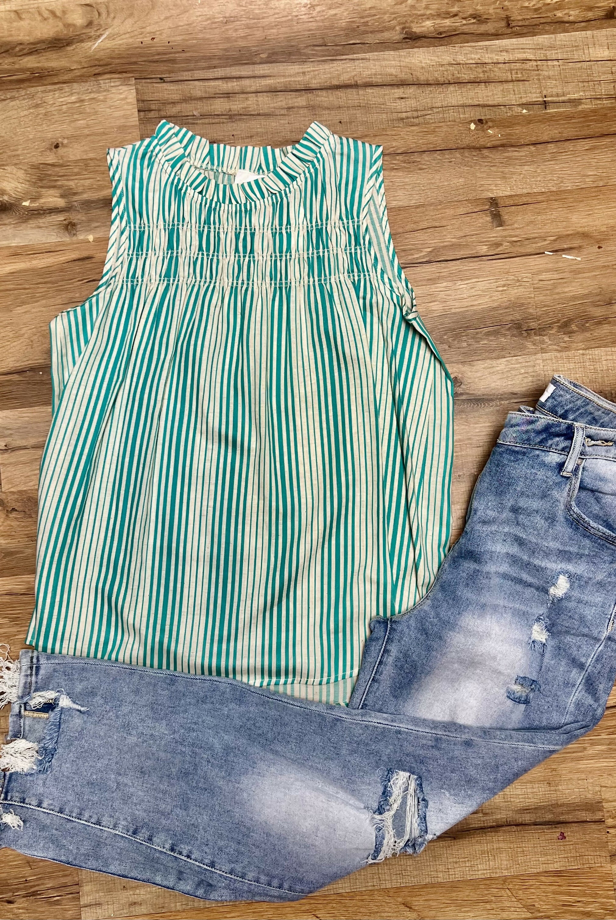 Annabelle Sleeveless Top-Tanks-Vintage Cowgirl-Deadwood South Boutique, Women's Fashion Boutique in Henderson, TX