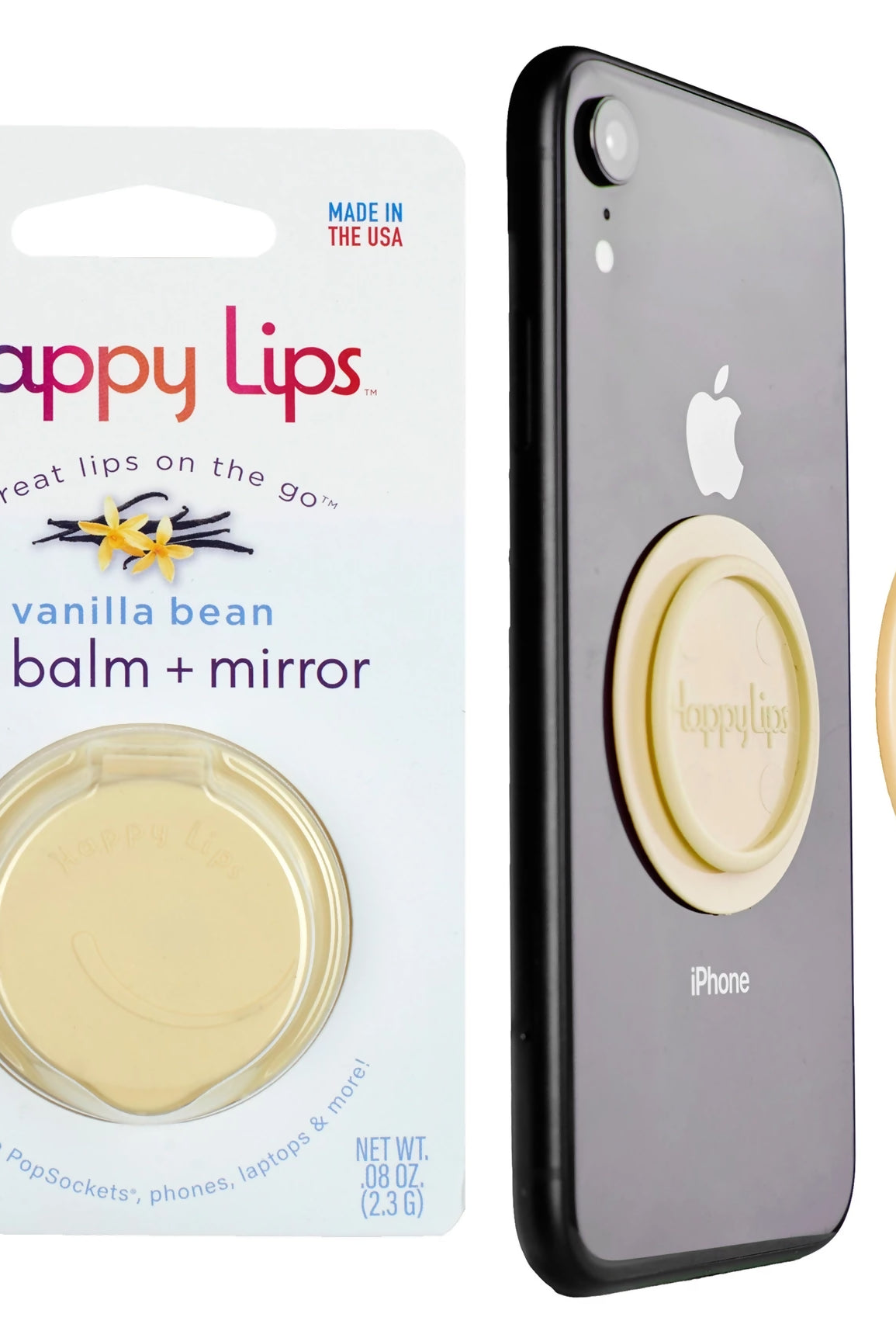 Happy Lips –Lip Balm W/Mirror, Vanilla Bean-Makeup-Faithful Glow-Deadwood South Boutique, Women's Fashion Boutique in Henderson, TX