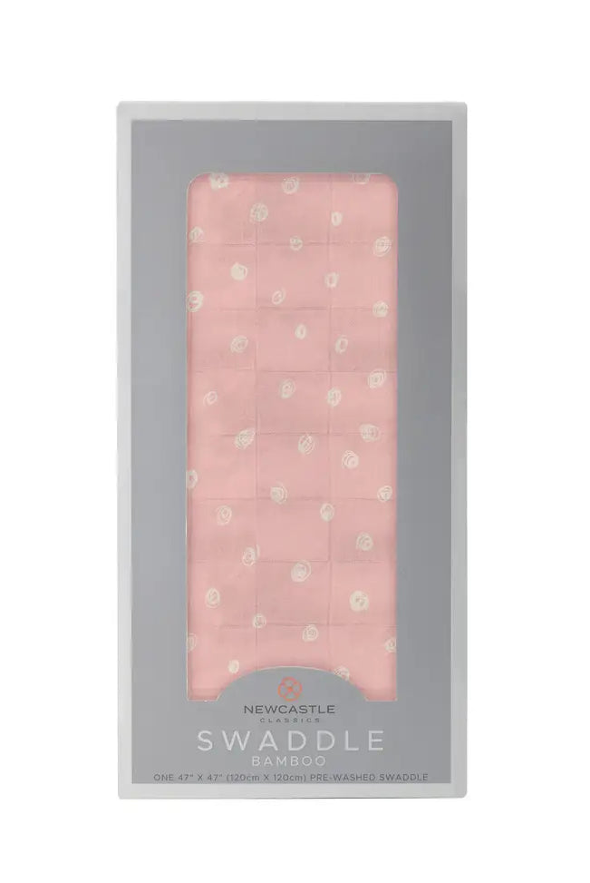 Pink Pearl Polka Dot Bamboo Swaddle-Swaddling & Receiving Blankets-Deadwood South Boutique & Company-Deadwood South Boutique, Women's Fashion Boutique in Henderson, TX