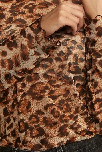 Leopard Mesh Longsleeve Top-Tops & Tees-Deadwood South Boutique & Company LLC-Deadwood South Boutique, Women's Fashion Boutique in Henderson, TX