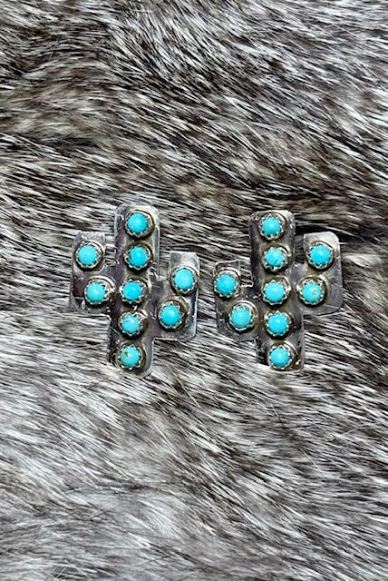 AD Sterling & Turquoise Cactus Earrings - Deadwood South Boutique & Company LLC