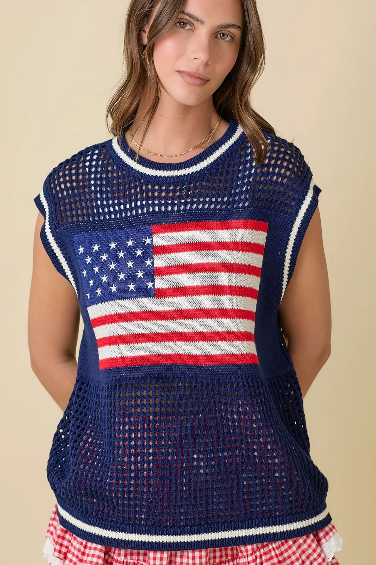 American Flag Crochet Top - Deadwood South Boutique & Company LLC