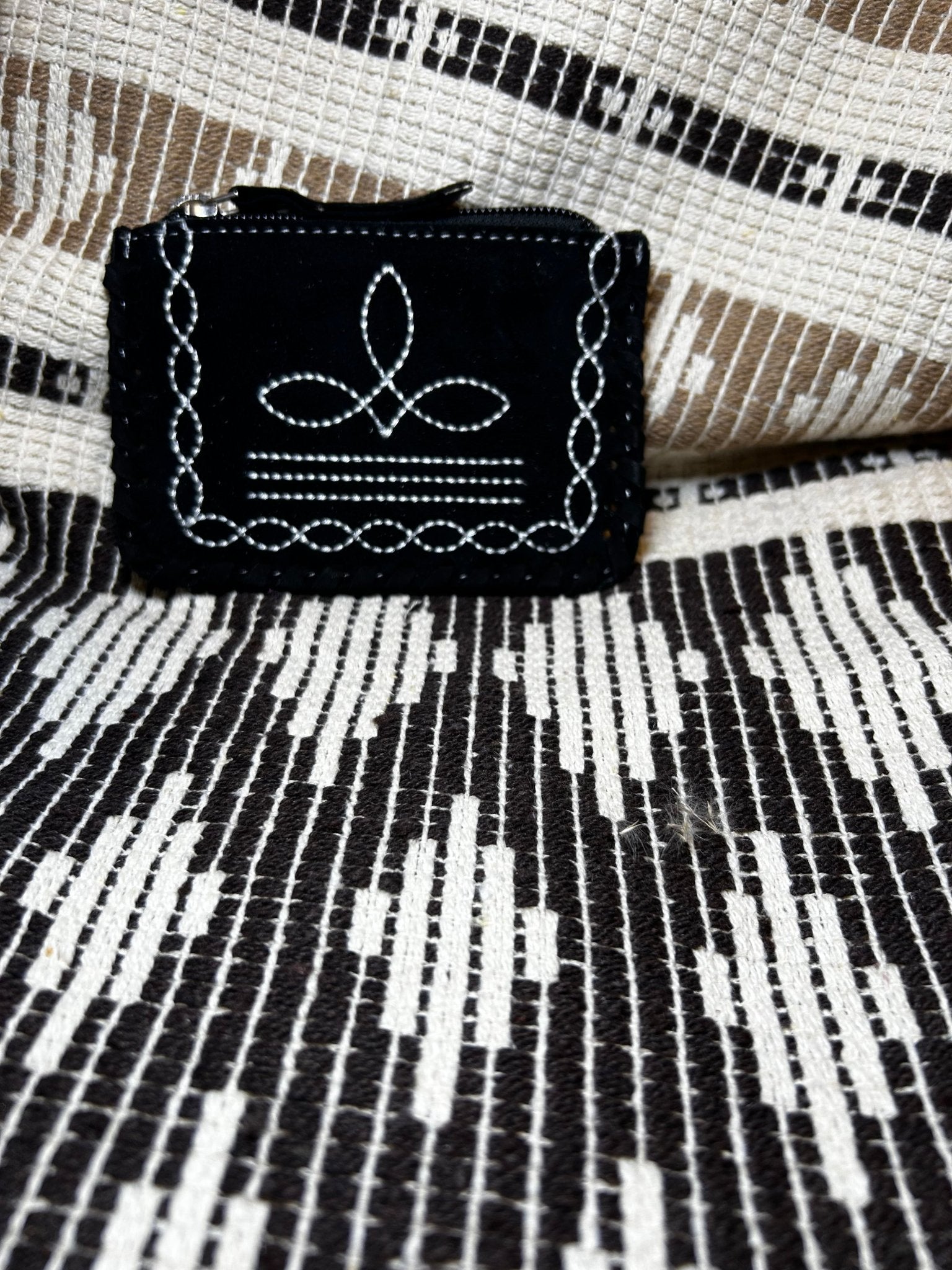 Arlington Suede Boot Stitch Coin Purse - Deadwood South Boutique & Company LLC