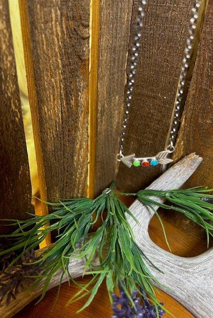Arrow 3 Stone Sterling Necklace - Deadwood South Boutique & Company LLC