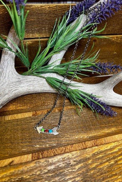 Arrow 3 Stone Sterling Necklace - Deadwood South Boutique & Company LLC