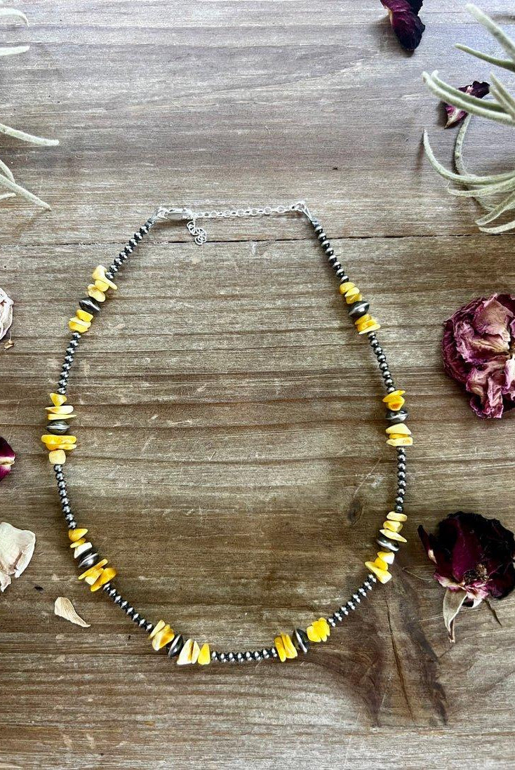 Ashley Sterling Silver Pearl & Amber Necklace - Deadwood South Boutique & Company LLC