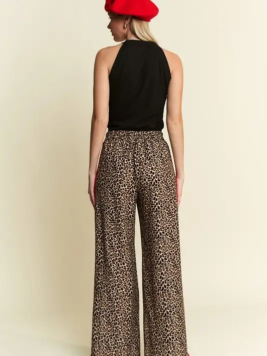Millie Leopard Contrast Trouser Pant-Women's Trouser Pant-Deadwood South Boutique & Company LLC-Deadwood South Boutique, Women's Fashion Boutique in Henderson, TX