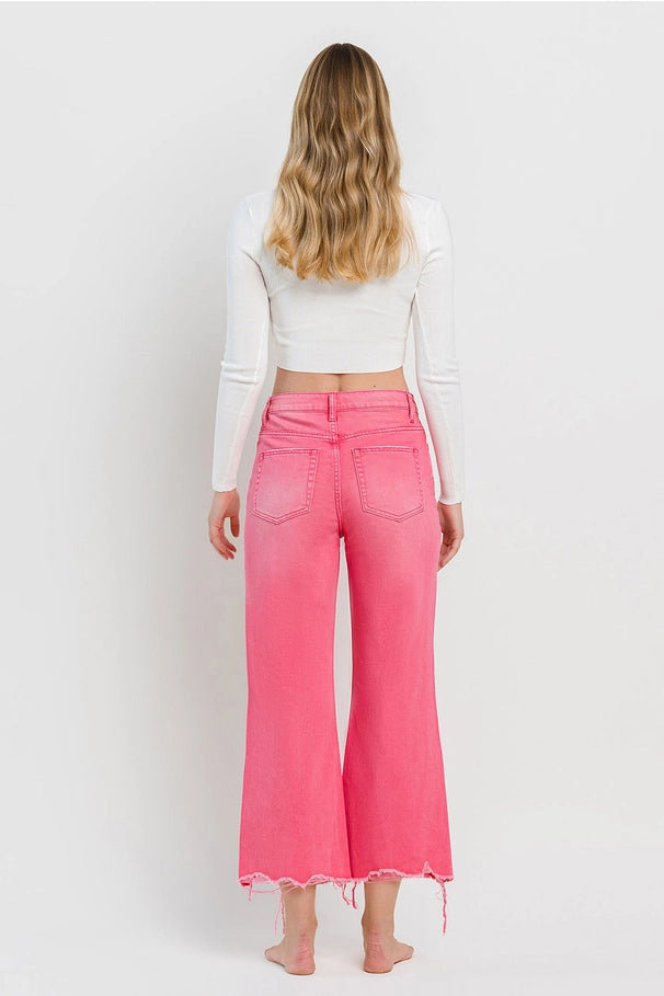 90's Vintage Hot Pink High Rise Crop Jeans-Jeans-Deadwood South Boutique & Company-Deadwood South Boutique, Women's Fashion Boutique in Henderson, TX