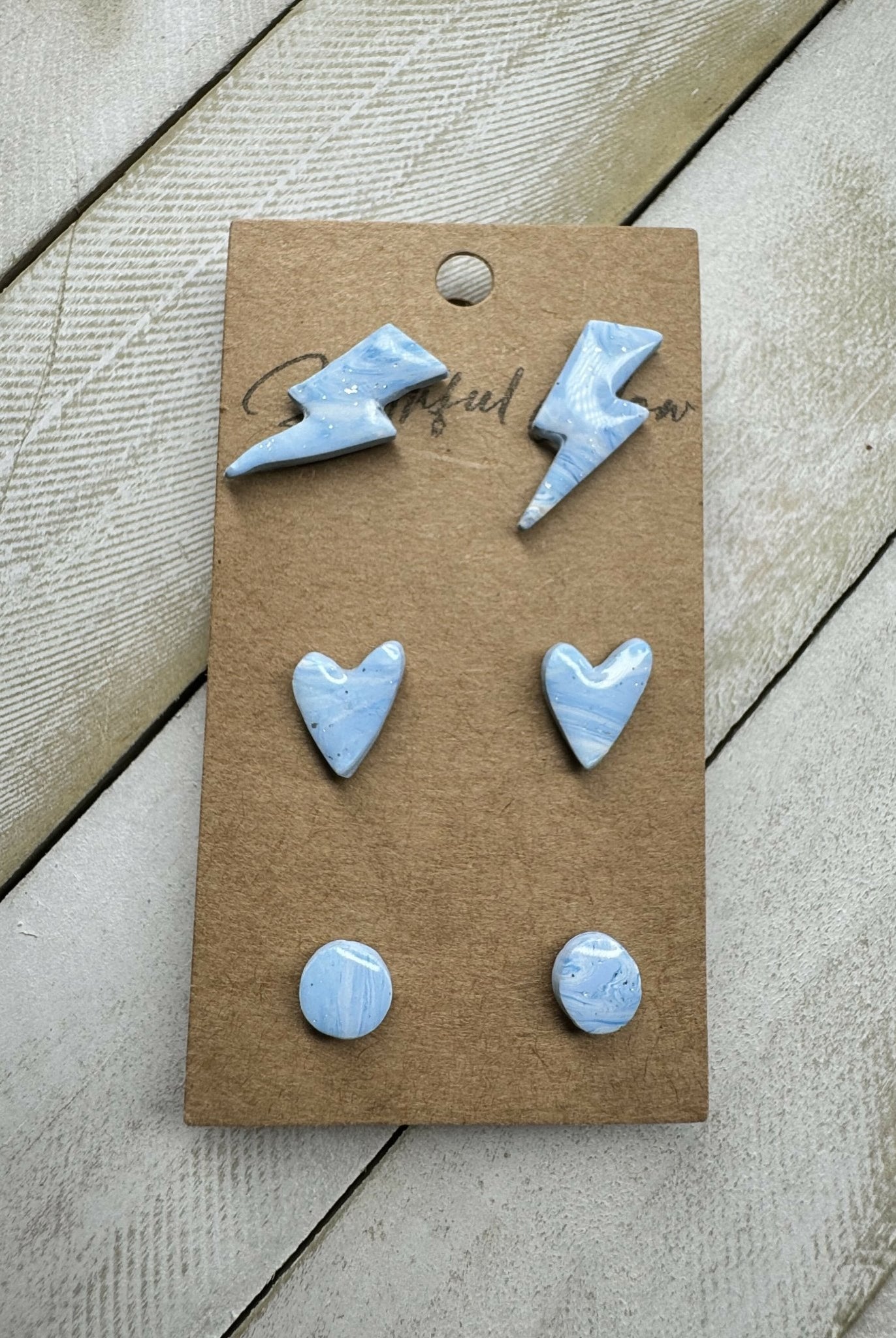 Baby Blue Stud Trio - Deadwood South Boutique & Company LLC
