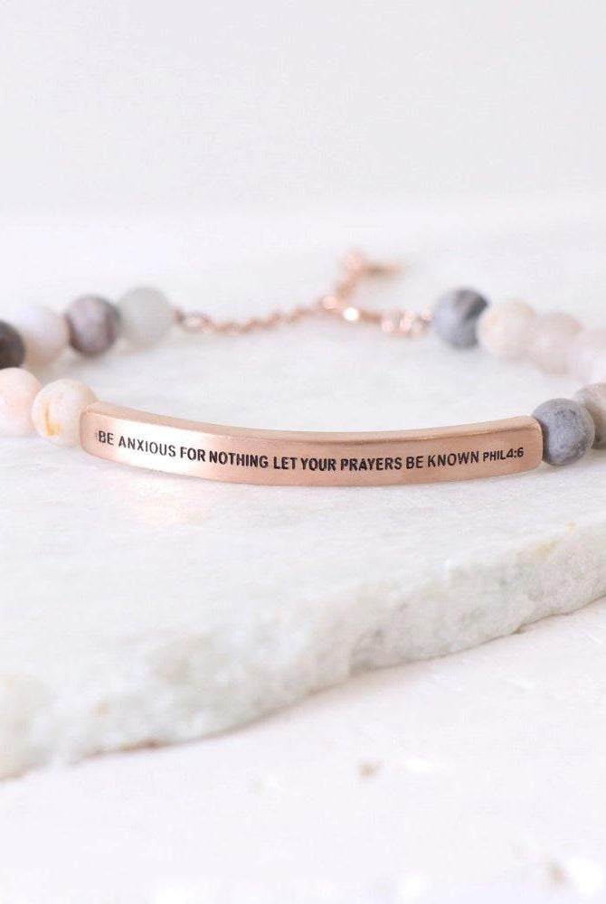 Be Anxious For Nothing Let Your Fears Be Known Phil 4:6 Bracelet - Deadwood South Boutique & Company LLC
