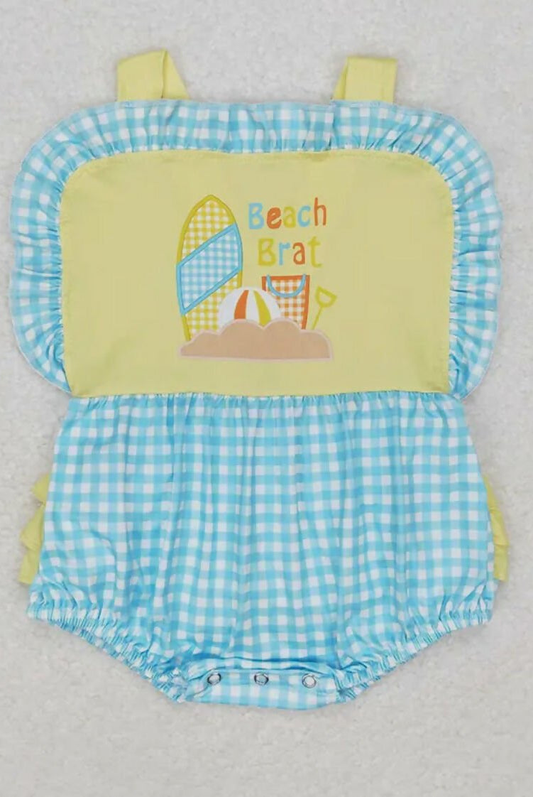 Beach Blue Checkered Romper - Deadwood South Boutique & Company LLC