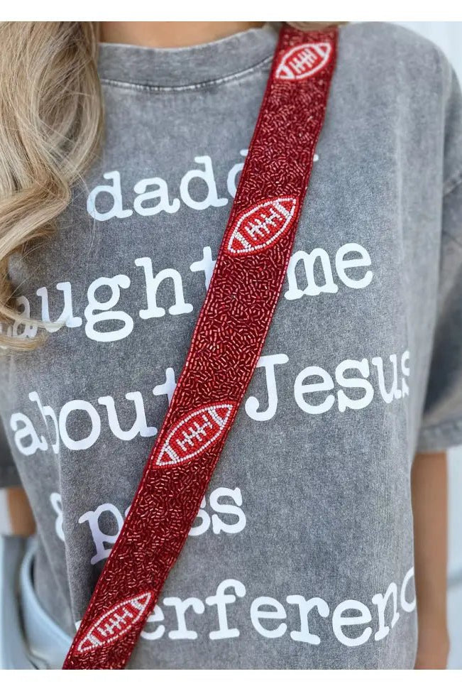 Beaded Football Bag Strap - Deadwood South Boutique & Company LLC