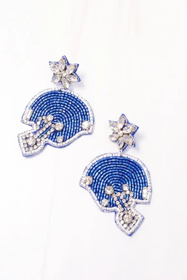 Beaded Football Helmet Earrings - Deadwood South Boutique & Company LLC