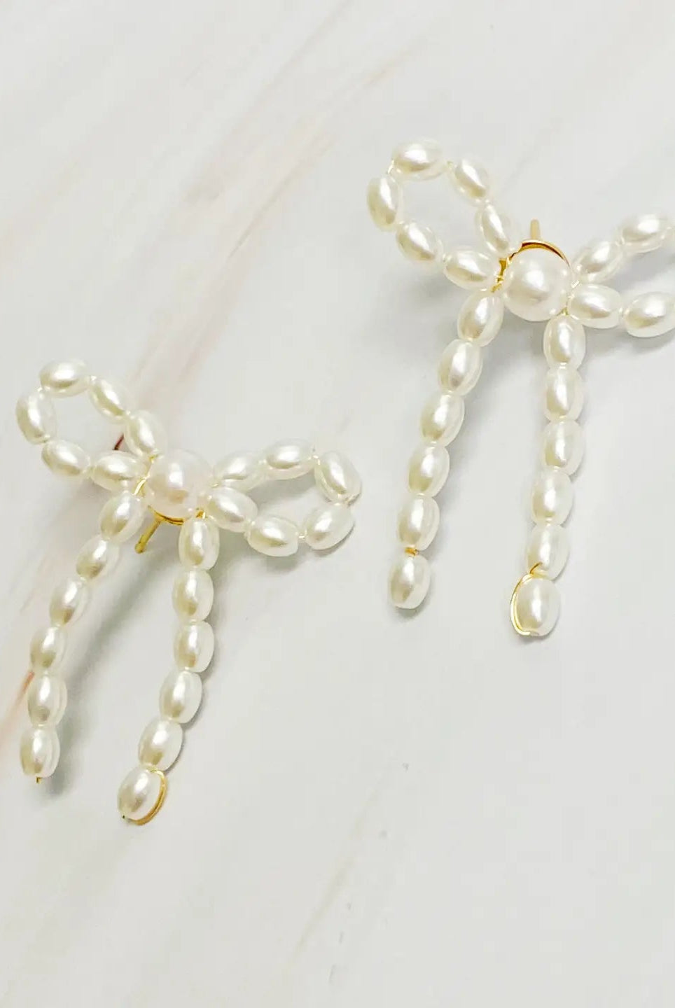 Bennington Fashion Pearl Bow Earrings - Deadwood South Boutique & Company LLC