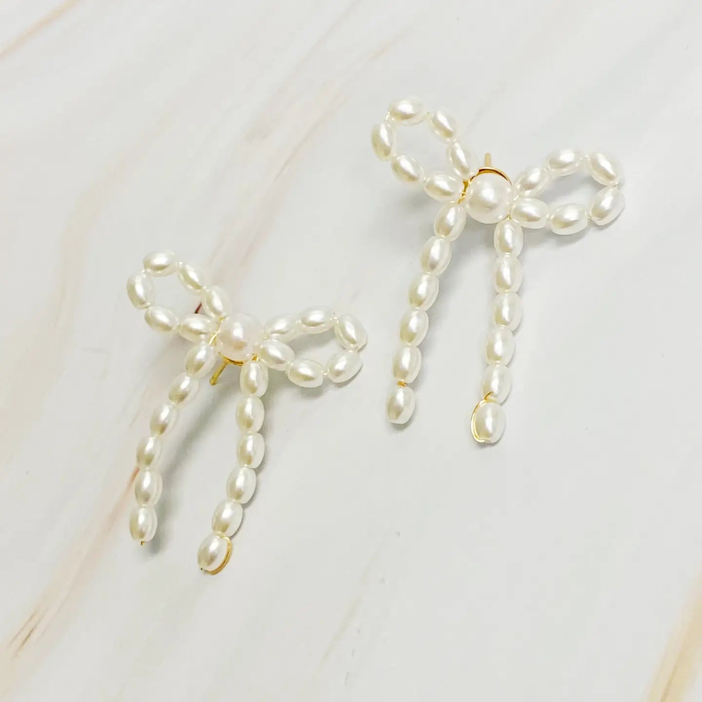 Bennington Fashion Pearl Bow Earrings - Deadwood South Boutique & Company LLC