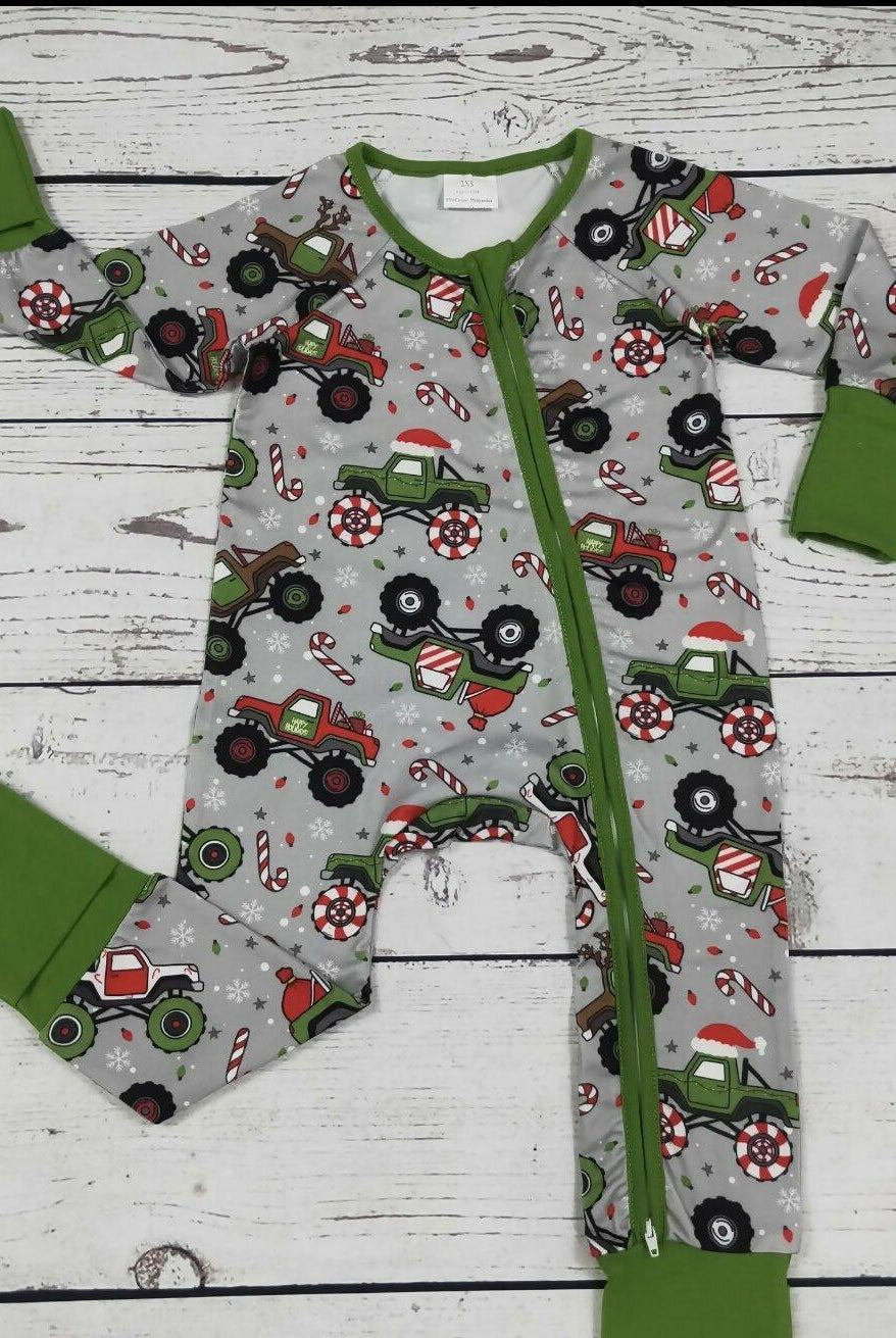 Big Truck Christmas Zipper Sleeper - Deadwood South Boutique & Company LLC