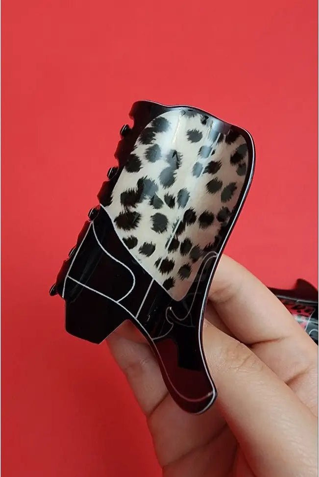 Black Leopard Cowboy Boot Hair Clip - Deadwood South Boutique & Company LLC