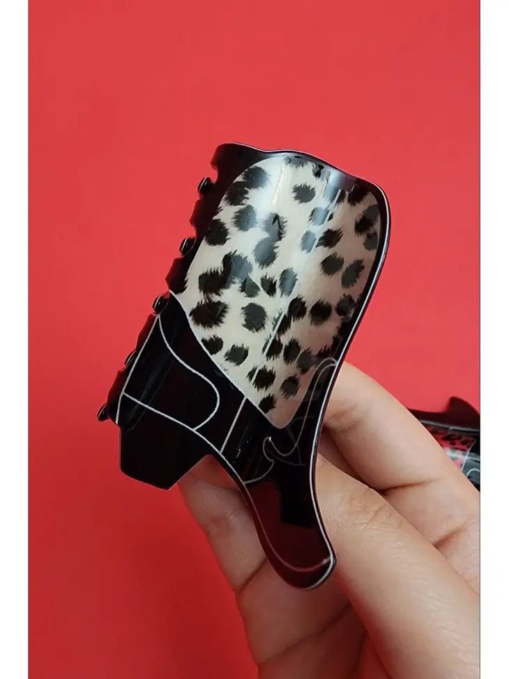 Black Leopard Cowboy Boot Hair Clip - Deadwood South Boutique & Company LLC