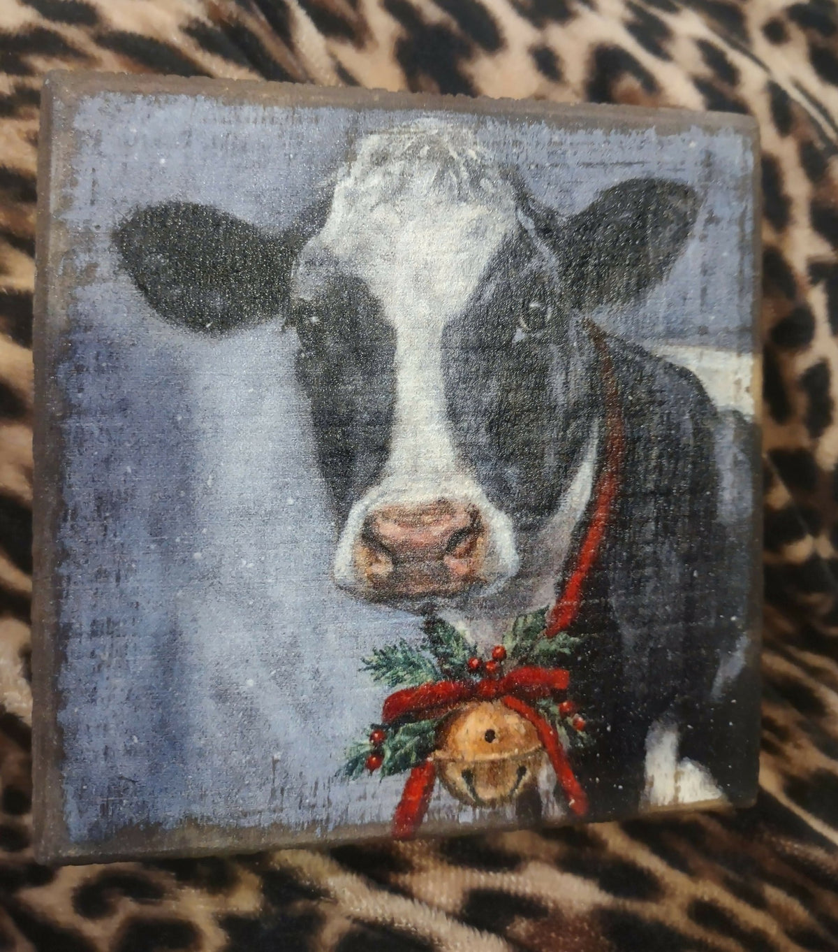 Block Sign - Festive Cow & Pig - Deadwood South Boutique & Company LLC