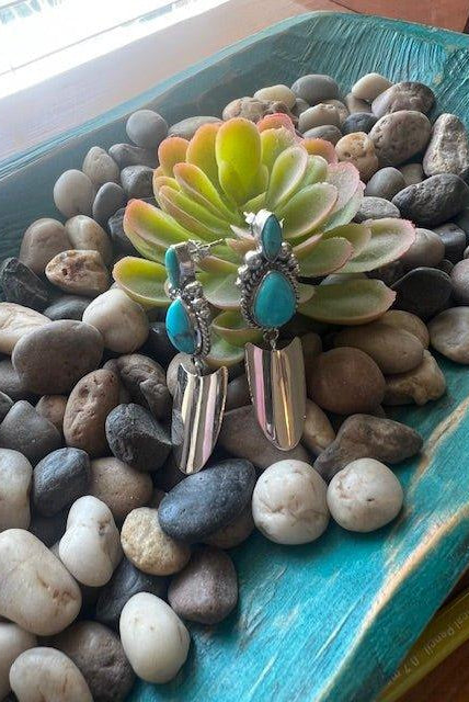 Blossom Hill Turquoise & Sterling Earrings - Deadwood South Boutique & Company LLC