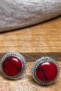BoHo Sol Red Jasper Stud Earrings - Deadwood South Boutique & Company LLC