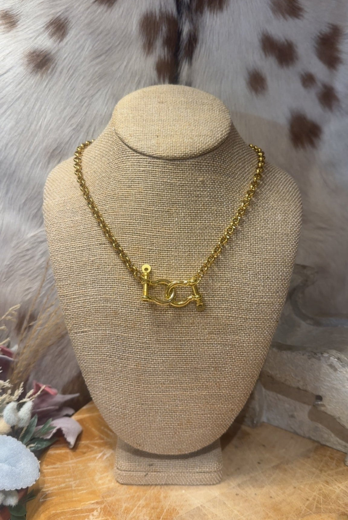 Bold Gold Bit Link Necklace - Deadwood South Boutique & Company LLC