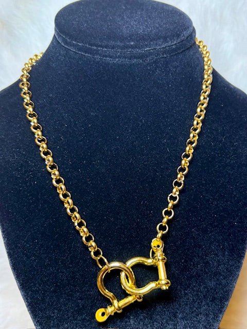 Bold Gold Bit Link Necklace - Deadwood South Boutique & Company LLC
