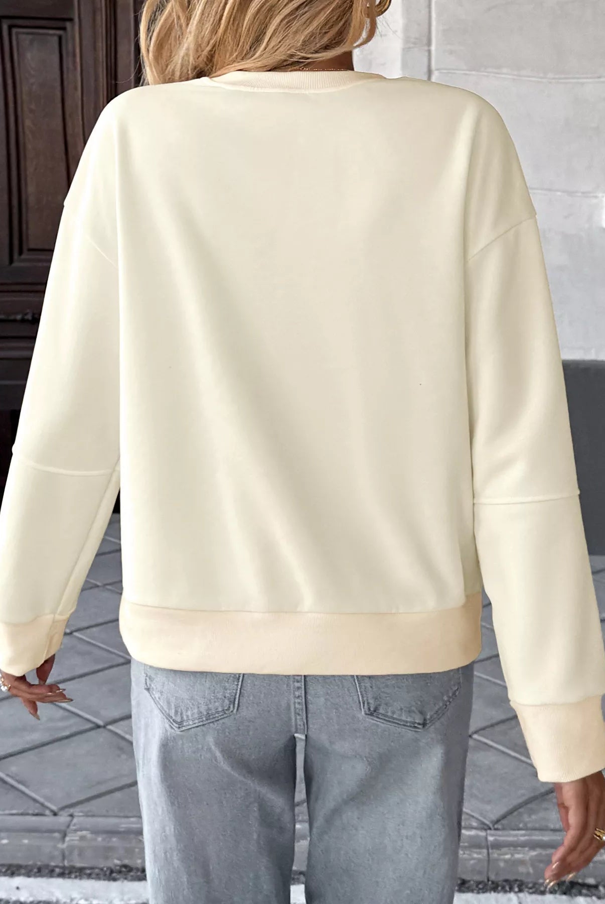 Bow Round Neck Dropped Shoulder Sweatshirt - Deadwood South Boutique & Company LLC
