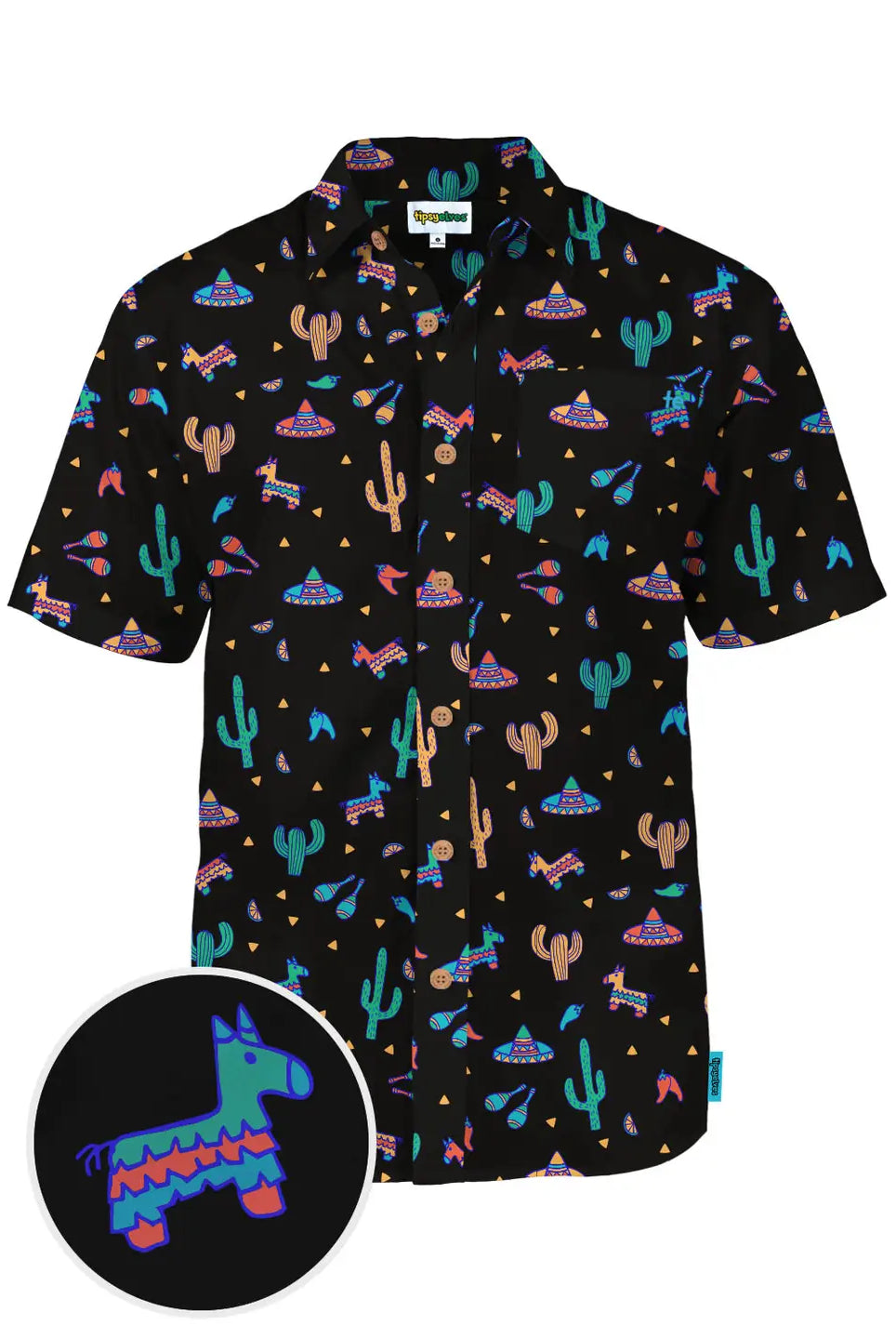 Midnight Fiesta Men's Button Up Shirt-Men's Shirt-Deadwood South Boutique & Company LLC-Deadwood South Boutique, Women's Fashion Boutique in Henderson, TX