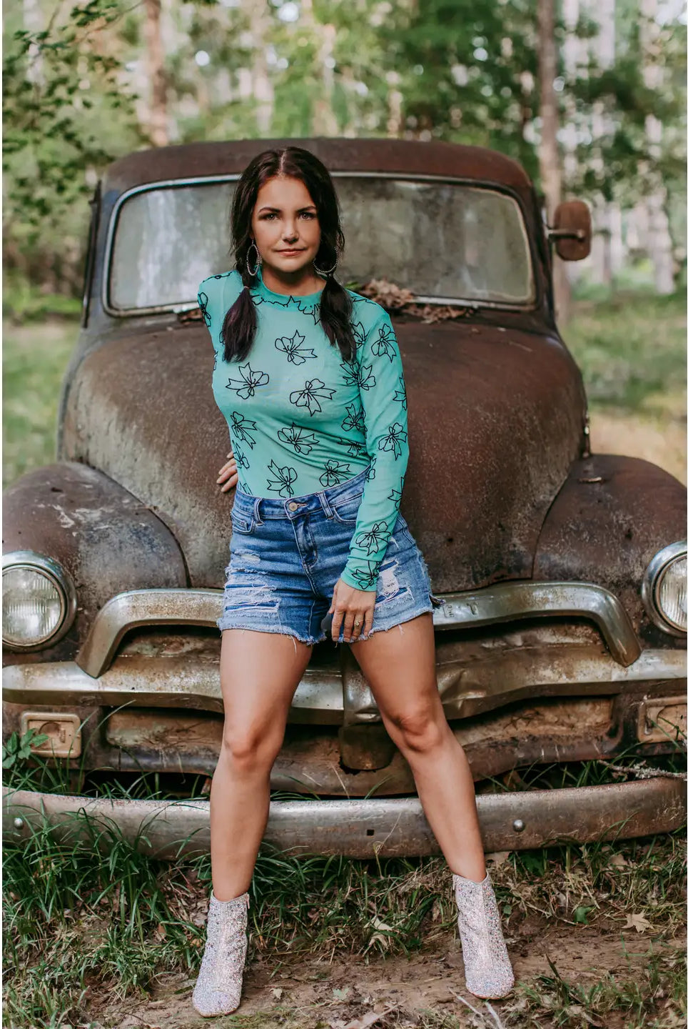 Mesh Bow Top-Tops & Tees-Deadwood South Boutique & Company LLC-Deadwood South Boutique, Women's Fashion Boutique in Henderson, TX