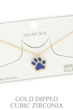 Game Day Gold Plated Paw Print Necklace-Jewelry-Deadwood South Boutique & Company LLC-Deadwood South Boutique, Women's Fashion Boutique in Henderson, TX