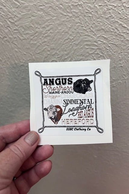 Cattle Breed Bandana Sticker - Deadwood South Boutique & Company LLC