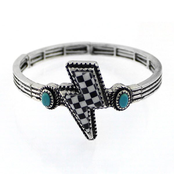 Checker Bolt Fashion Bracelet - Deadwood South Boutique & Company LLC