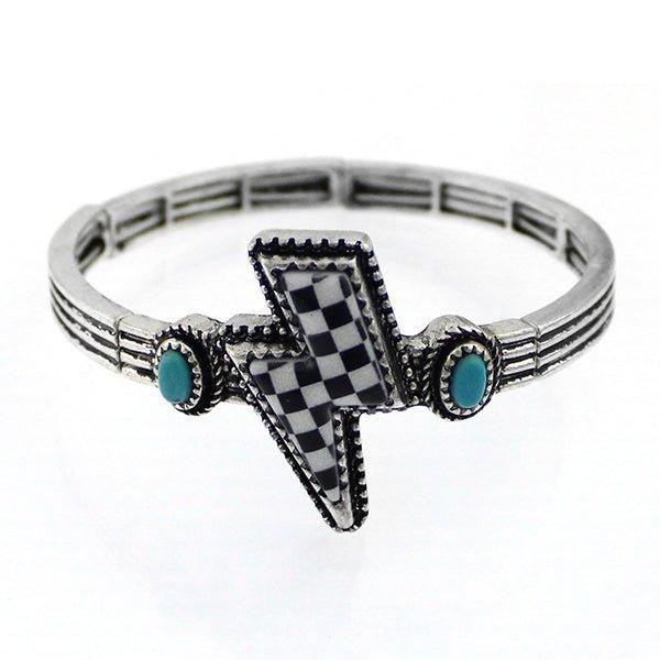 Checker Bolt Fashion Bracelet - Deadwood South Boutique & Company LLC