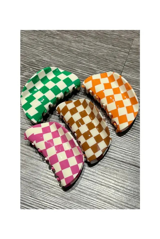 Checkered Woven Hair Clip - Deadwood South Boutique & Company LLC