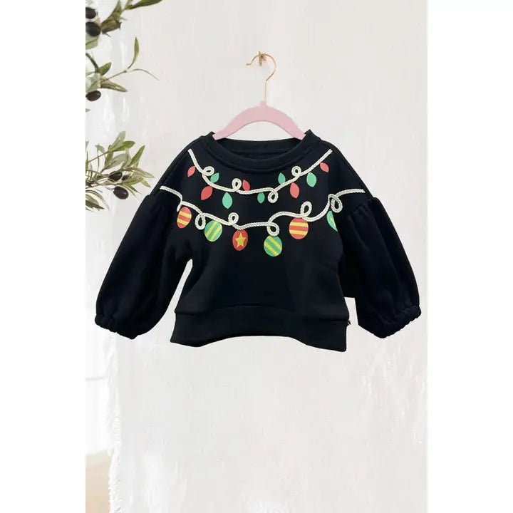 Christmas Lights Kids Oversized Sweatshirt - Deadwood South Boutique & Company LLC
