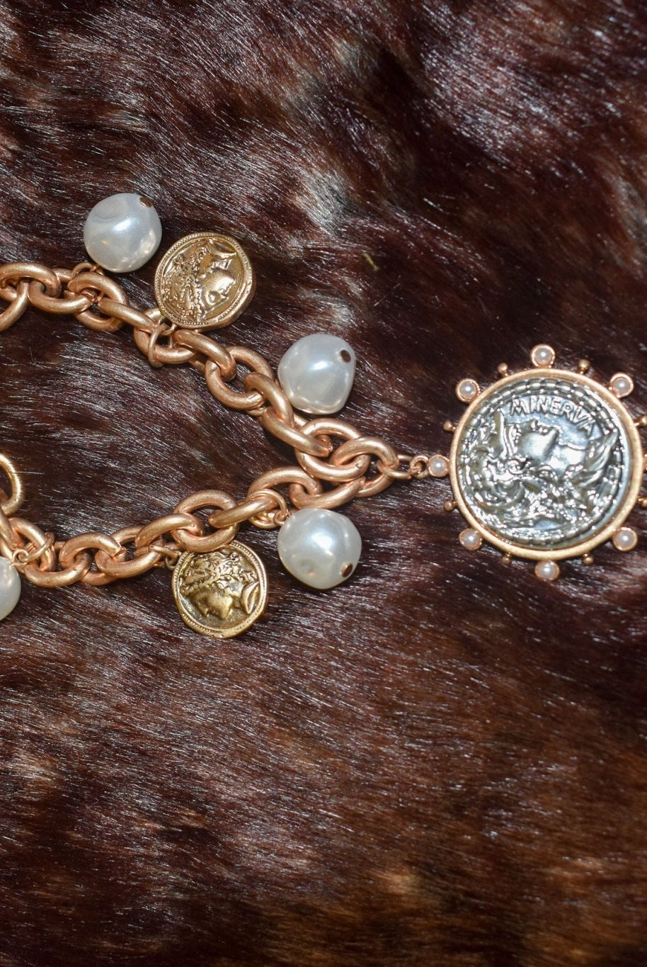 Coin & Pearl Beaded Bracelet - Deadwood South Boutique & Company LLC