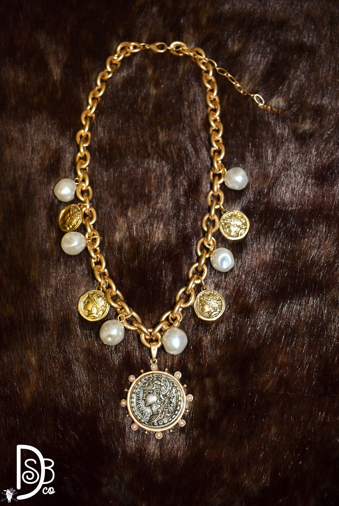 Coin & Pearl Beaded Neclace - Deadwood South Boutique & Company LLC