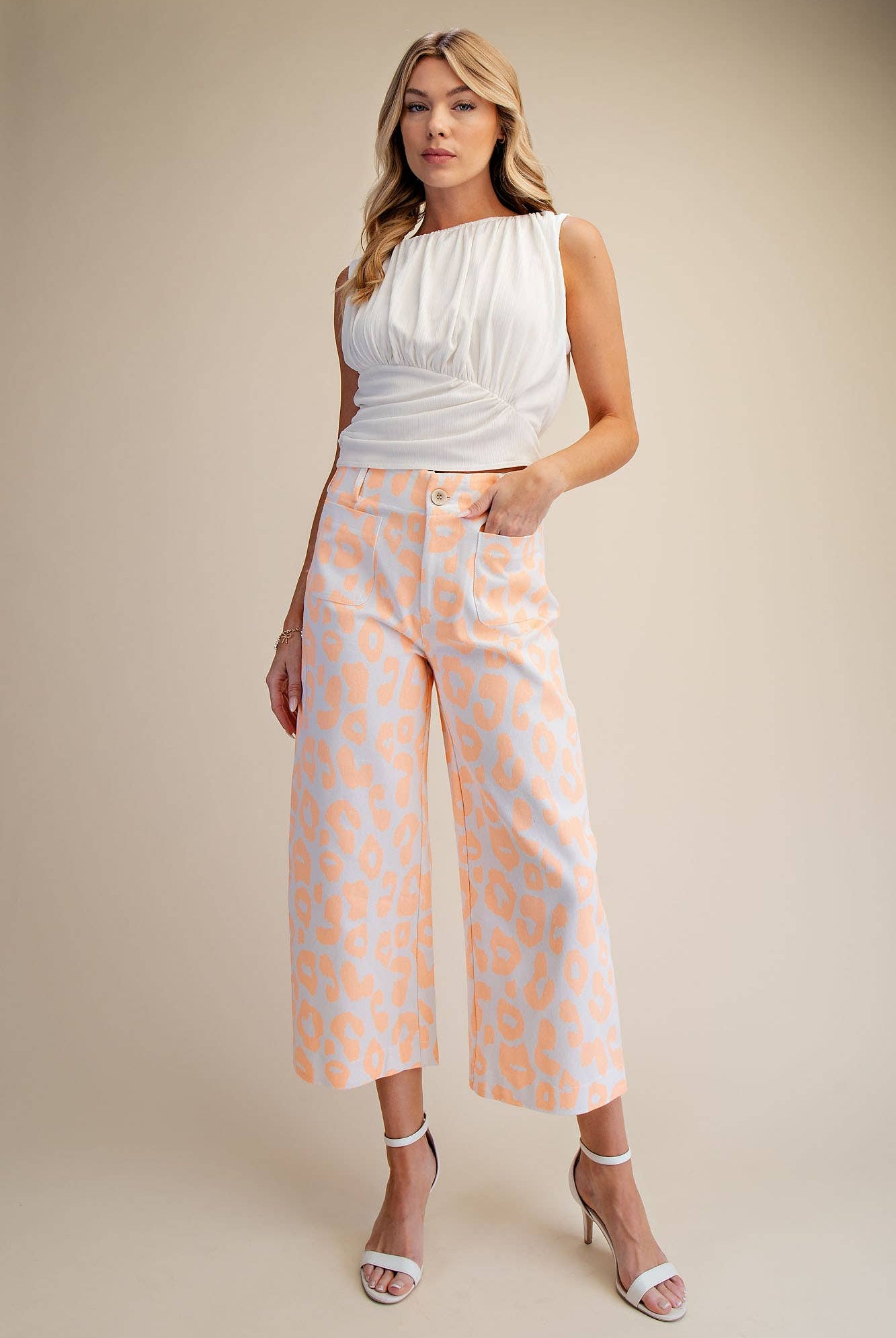 Colette Cropped Wide-Leg Neon Leopard Pants - Deadwood South Boutique & Company LLC